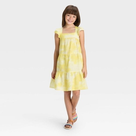 Cat & Jack, Girls' Short Woven Dress, 3KIDC-N - Picture 3 of 5